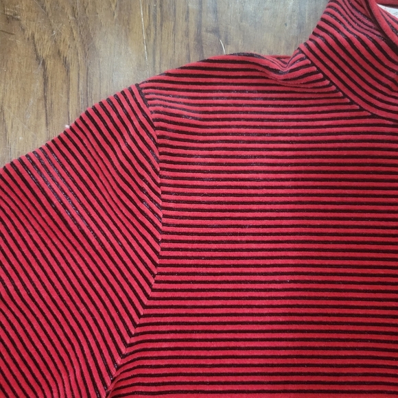 Black and Red Stripe Velour Dress - Picture 5 of 6